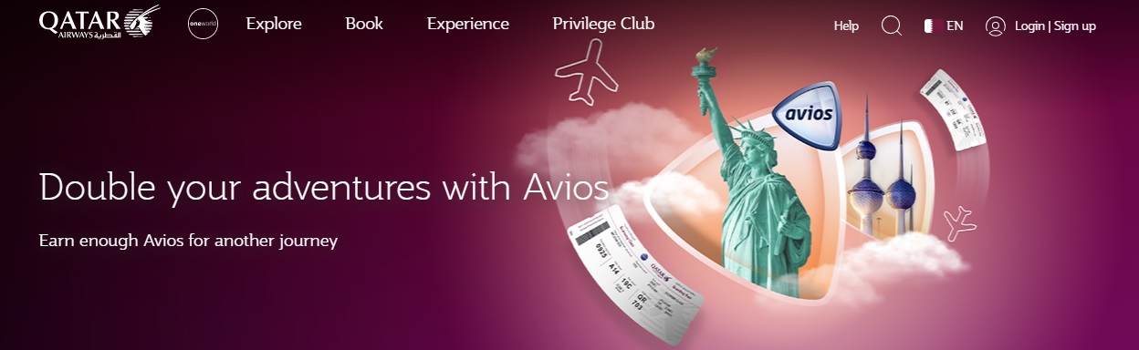 カタール航空　1 旅行につき14,000～28,000 ボーナス Avios がもらえるキャンペーン